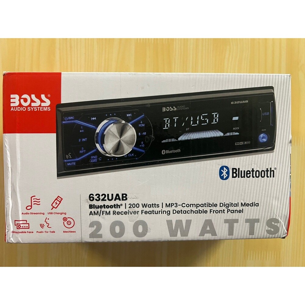 BOSS Audio Systems 632UAB Car Stereo - Single Din, Bluetooth, No CD DVD Black